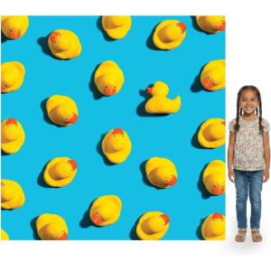 Fun Express 72″ x 72″ Bright Blue and Yellow Rubber Ducks Photobooth Backdrop, Polyester, Baby Shower Birthday Party