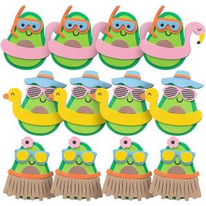 Fun Express Beach Avocado Magnet CK-12 – Craft Kits – VBS Vacation Bible School Supplies/Decor – 12 Pieces