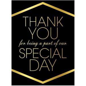 Fun Express Black with Gold Foil Thank You Cardboard Sign – Halloween Party Decor – Ideal for Christmas Weddings, Baby Showers, Small Business & Graduation Celebrations – 1 Piece