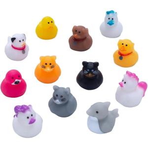 Fun Express Bulk 12 Piece Mystery Micro Quackers Rubber Duck Blind Bags