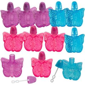 Fun Express Butterfly-Shaped Bubble Bottles, 12 Pieces