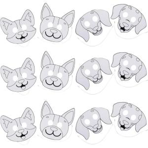 Fun Express CYO Dog Masks Craft Kit – Fun DIY Mask Crafting for Kids Ideal for Arts & Crafts Projects Birthday Parties School Activities Group Fun Creative Play Perfect for Themed Events – 12 Pieces