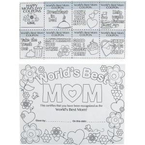 Fun Express Color Your Own World’s Best Mom Certificates – DIY Crafts for Kids to Personalize & Celebrate Mother’s Day School Projects & Special Occasions – Perfect for Gifts Recognition – 12 Pieces