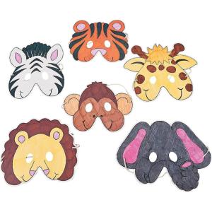 Fun Express Color Your Own Zoo Animal Masks – 12 Make Animal Faces Arts & Crafts Jungle Safari Party Zoo Birthday Party – Kids Crafts Activities DIY Party favors – Dress Kids Home Activities