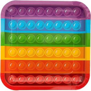 Fun Express Lotsa Pops Party Paper Dinner Plates – Colorful Lollipop Design Disposable Paper Plates for Birthday Baby Shower & Home Parties – Stylish Plates for Party Favors & Treats – 8 Pieces