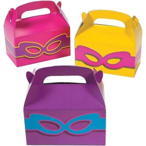 Fun Express Superhero Girl Treat Boxes – Eye-catching Assorted Superhero Designs for Birthday Parties Social Events & Special Celebrations – Party Favors Gifts & Candy – 6.25″ x 3.5″ – 12 Pieces