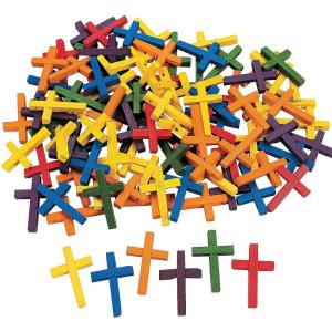 Fun Express Wonderful Wood Cross Beads – Kids Craft Activity Set, Creative Play Supplies