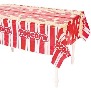 Popcorn Plastic Tablecloth – Rectangular – 108″ x 54″ – Disposable Party Supplies – 1 Piece