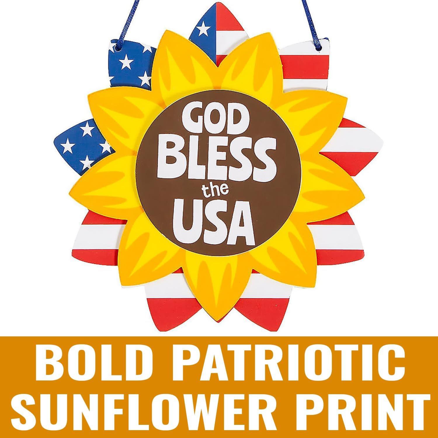 image:imageFun Express Patriotic God Bless the USA Sunflower Sign Foam Craft Kit Makes 12