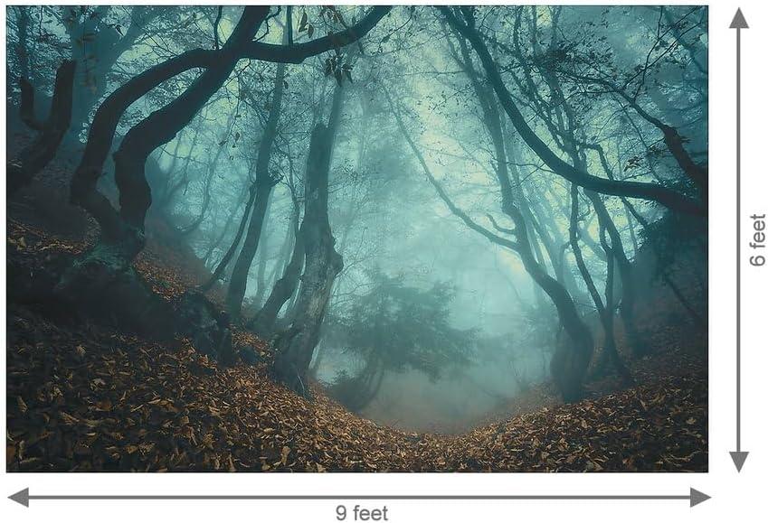 image:imageHaunted Forest Backdrop Halloween Decoration  9 ft x 6 ft  Plastic  Multicolor  Pack of 3