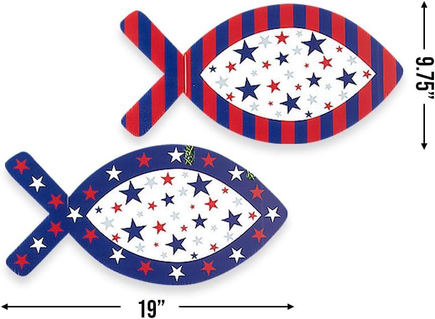 image:imagePatriotic Fish Yard Stake Set 4 Pieces