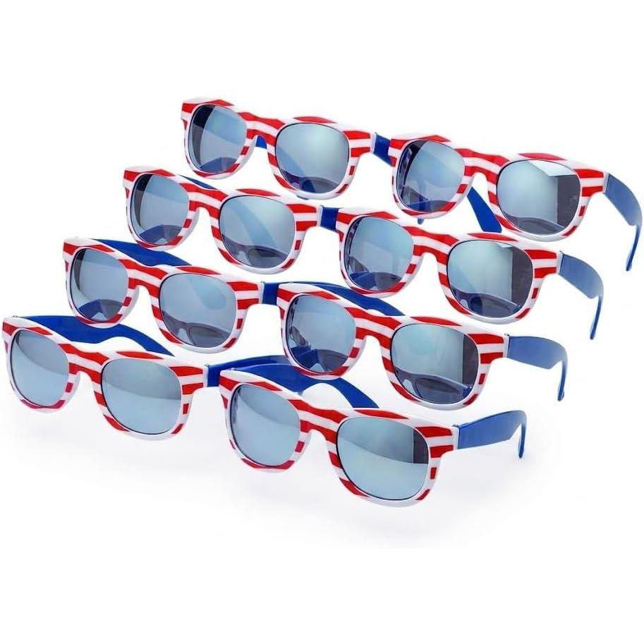image:image5 12 x 1 34 Adults Patriotic America 250th Anniversary Plastic Sunglasses Red White and Blue 4th of July Parades BBQs Lake Party Favors Soccer or Election Rallies 12 Pc