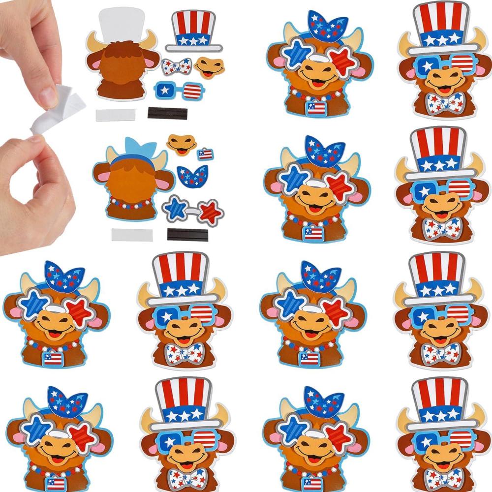 image:imageFun Express 3 34 4 12 Patriotic Cow Characters Magnet Craft Kit Makes 12