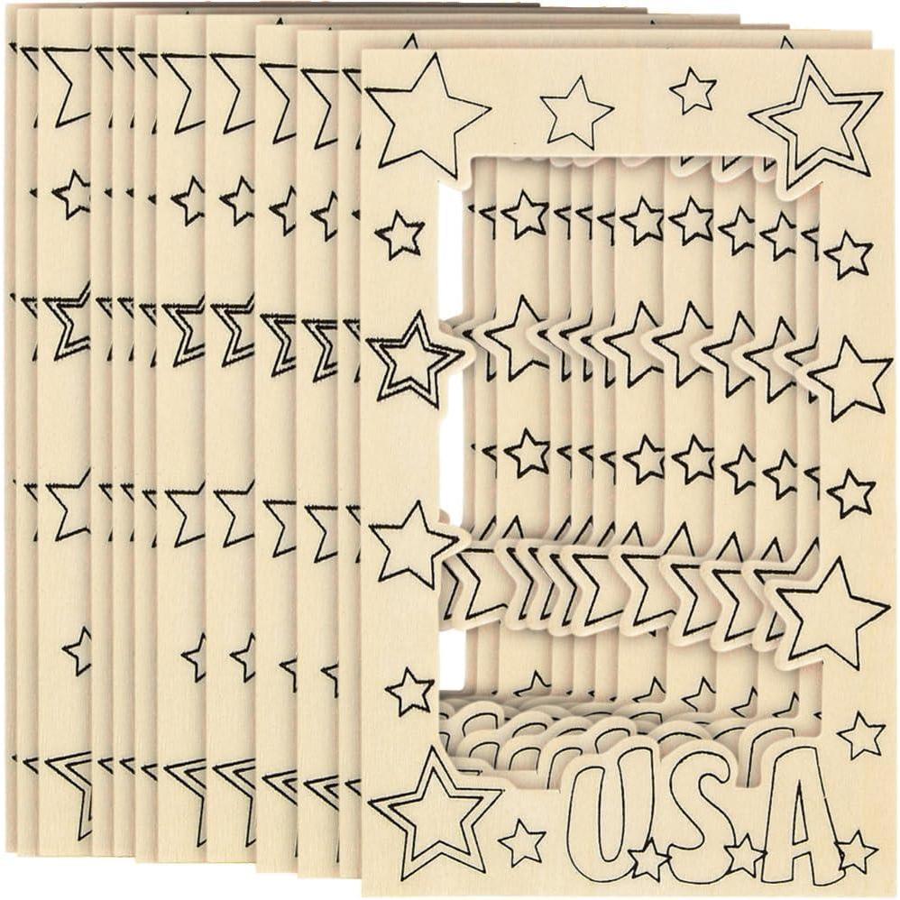image:imageFun Express Color Your Own Patriotic Picture Frame Magnets DIY Craft Kit for Kids Perfect Memorial Day 4th of July amp Holiday Crafts Creative Activities for Kids Personalize amp Decorate 12 Pieces