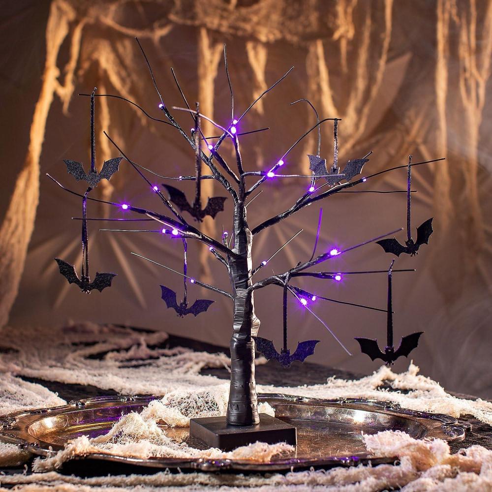 image:imageFun Express LightUp Black Tree Halloween Tabletop Decoration with Bats