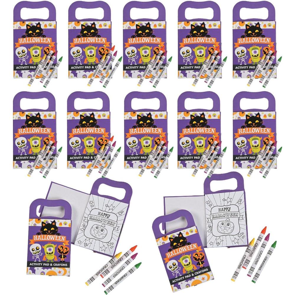 image:imageFun Express Mini Halloween Activity Books with Crayons set of 12 books and 12 box of crayons Party Supplies