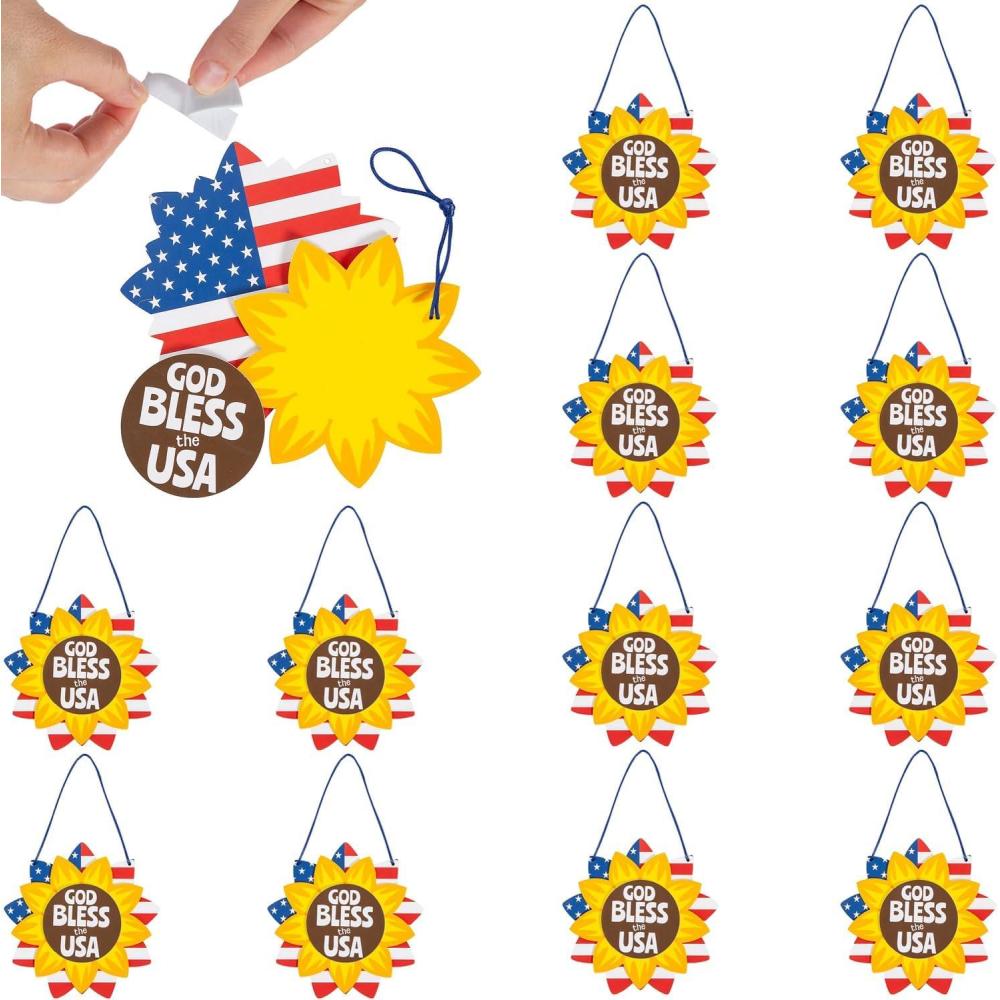 image:imageFun Express Patriotic God Bless the USA Sunflower Sign Foam Craft Kit Makes 12