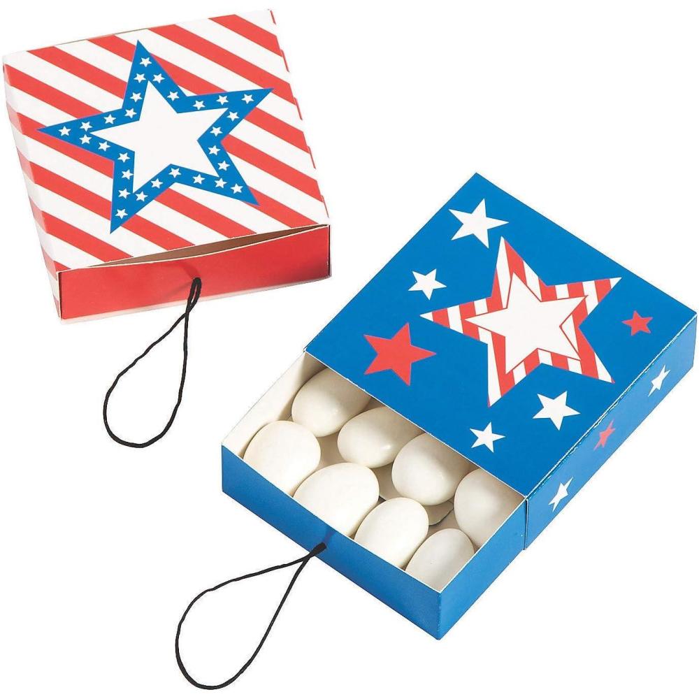 image:imageFun Express Patriotic Pull Favor Boxes Party Supplies 24 Pieces