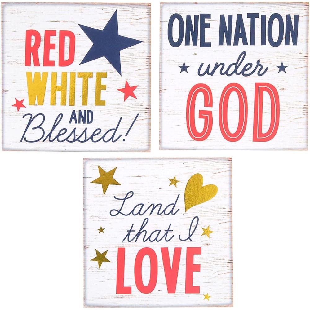 image:imageFun Express Religious Patriotic Tabletop Signs 3 Pieces