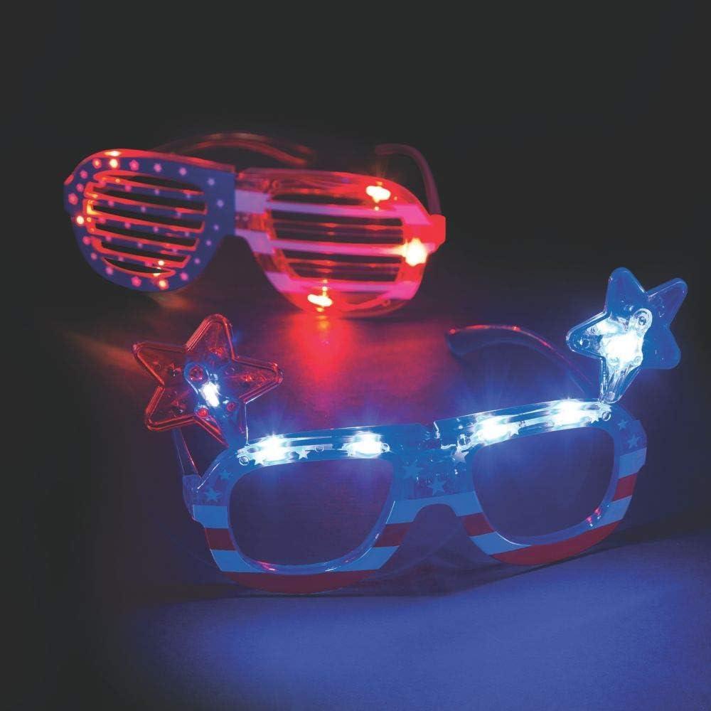 image:imageFun Express USA Light Up Glasses for Fourth of July 6 Pieces Patriotic Party Supplies