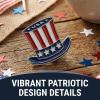 Fun Express 1″ Patriotic Uncle Sam Hat-Shaped Metal Pins – 12 Pieces