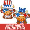 Fun Express 3 3/4″ – 4 1/2″ Patriotic Cow Characters Magnet Craft Kit – Makes 12