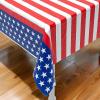 Fun Express 40″ x 100 Ft. Patriotic Disposable Plastic Tablecloth Roll, Great for 4th of July, Memorial Day, Veteran’s Day and Other Americana Events, Choose Your Color (Stars Stripes)(Stars Stripes)