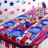 Fun Express 40″ x 100 Ft. Patriotic Disposable Plastic Tablecloth Roll, Great for 4th of July, Memorial Day, Veteran’s Day and Other Americana Events, Choose Your Color (Stars Stripes)(Red White Blue)