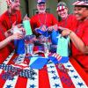 Fun Express 40″ x 100 Ft. Patriotic Disposable Plastic Tablecloth Roll, Great for 4th of July, Memorial Day, Veteran’s Day and Other Americana Events, Choose Your Color (Stars Stripes)(Red White Blue)