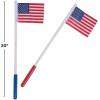 Fun Express American Flag Light Up Foam Glow Sticks 12 Pack – LED Light Sticks for 4th of July Decorations & Patriotic Party Favors | Red White and Blue Accessories for Fourth of July Celebrations