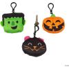 Fun Express Halloween Plush Backpack Clip Keychains – 12 Pieces
