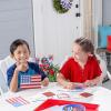 Fun Express Mosaic Foam Flag Ornament Craft Kit Makes 12 – Bulk Crafts for Kids & Classroom Craft Supplies | Easy Patriotic Holiday Crafts for Veterans Day, Memorial Day & 4th of July Party Craft