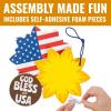 Fun Express Patriotic God Bless the USA Sunflower Sign Foam Craft Kit – Makes 12