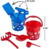 Fun Express Patriotic Summer Mini Beach Playsets – 12 Sets, Each has Bucket, Shovel, Rake and Scoop – for Pool, Beach and 4th of July Toys