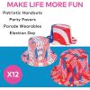 Fun Express Patriotic USA Hat Collection – 12 Pack Red White Blue American Flag Plastic Hats for 4th of July Decorations | Uncle Sam Style Photo Booth Props for Memorial Day & Veterans Day Parties