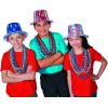 Fun Express Patriotic USA Hat Collection – 12 Pack Red White Blue American Flag Plastic Hats for 4th of July Decorations | Uncle Sam Style Photo Booth Props for Memorial Day & Veterans Day Parties