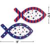 Patriotic Fish Yard Stake Set – 4 Pieces
