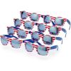5 1/2″ x 1 3/4″ Adults Patriotic America 250th Anniversary Plastic Sunglasses – Red, White, and Blue | 4th of July, Parades, BBQ’s, Lake, Party Favors, Soccer, or Election Rallies – 12 Pc.