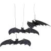 Black Fabric Hanging Bat Halloween Decorations (8.5″) – Pack of 3 – Realistic Design, Perfect for Spooky Party Décor and Haunted House Fun
