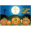 Fun Express – Christian Pumpkin Backdrop Banner for Halloween – Party Decor – Wall Decor – Preprinted Backdrops – Halloween – 3 Pieces