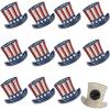 Fun Express 1″ Patriotic Uncle Sam Hat-Shaped Metal Pins – 12 Pieces