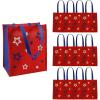 Fun Express 12″ x 14″ Medium Patriotic Shopper Nonwoven Tote Bags – 12 Pc – Medium Nonwoven Tote Bag Bulk for 4th of July Party Favors | Red White and Blue Gift for Groceries & Events