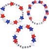 Fun Express 2 1/2″ Patriotic Plastic Red, White & Blue Beaded Bracelet Assortment -12 Pieces