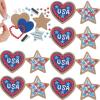Fun Express 3 1/2″ – 3 3/4″ 4th of July Star and Heart Cookie Magnet Craft Kit – Makes 12
