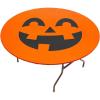 Fun Express 72″ Jack-O’-Lantern Fitted Round Plastic Disposable Tablecloth