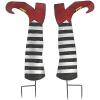 Fun Express Metal Upside Down Witch Legs Yard Stakes – Outdoor Halloween Home Decor – 2 Pieces