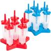 Fun Express Patriotic Star Popsicle Molds 2 Pieces – Ice Pop Maker Set for Kids & Toddlers | Homemade Frozen Treat Mold with Fun Shapes | Plastic Freezer Popsicles Molds for 4th of July Summer Parties