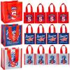Oriental Trading Mini Patriotic America 250th Anniversary Laminated Shopper Tote Bags 12 Pc. 5″ x 5″ with 4″ Handles for Fourth of July and Independence Day Celebrations