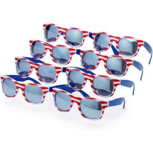 5 1/2″ x 1 3/4″ Adults Patriotic America 250th Anniversary Plastic Sunglasses – Red, White, and Blue | 4th of July, Parades, BBQ’s, Lake, Party Favors, Soccer, or Election Rallies – 12 Pc.