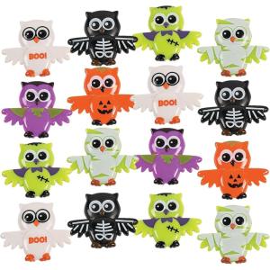 Fun Express – Halloween Owls Vinyl Characters for Halloween – Toys – Character Toys – Vinyl Characters – Halloween – 48 Pieces